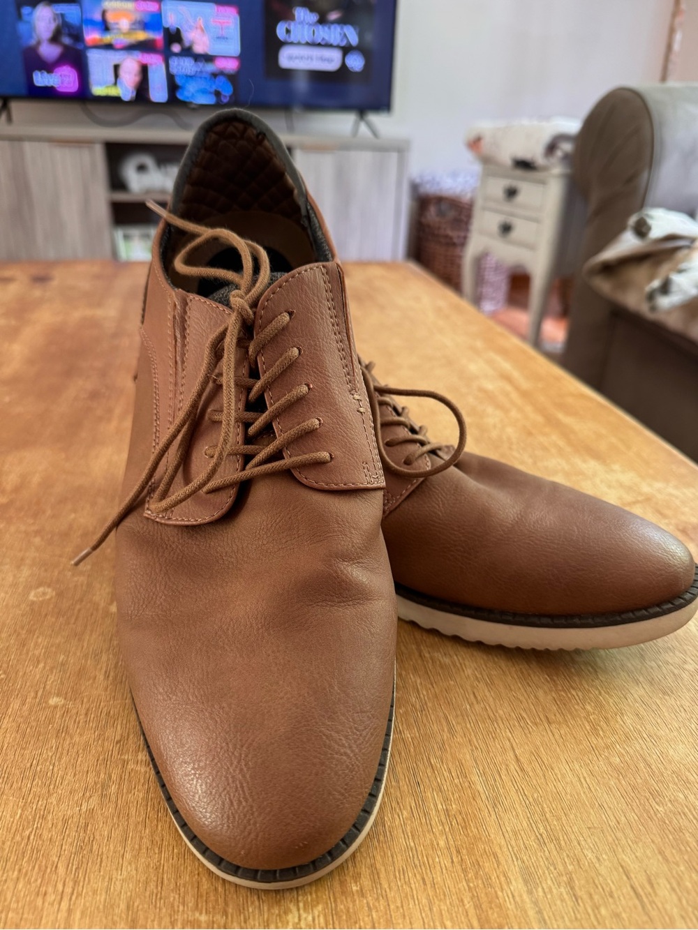 Dr. Scholl's Men's Tan Lace-Up  Oxfords
